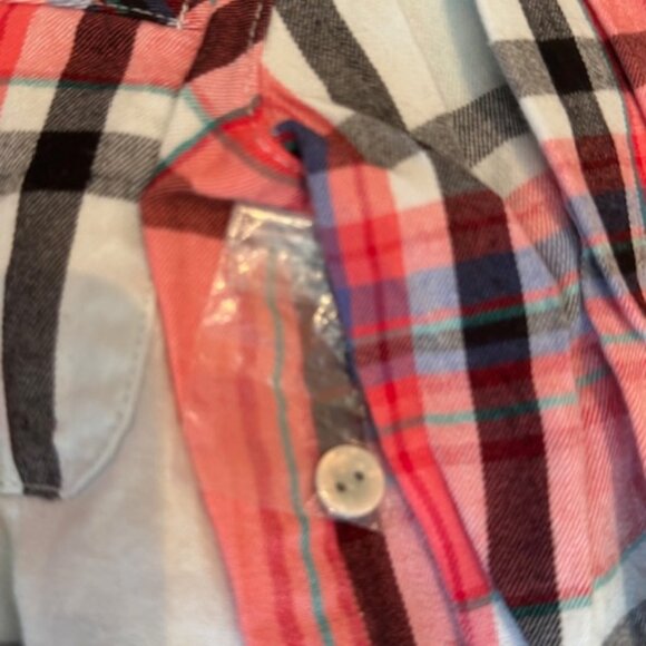 NWOT Victoria's Secret Turquoise & Pink Plaid Lightweight Flannel PJs - Size S - Picture 6 of 9